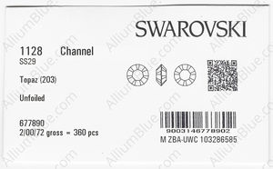 SWAROVSKI 1128 SS 29 TOPAZ factory pack