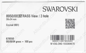 SWAROVSKI 8950 NR 003 238 CRYSTAL B factory pack