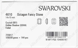SWAROVSKI 4610 14X10MM CRYSTAL GOL.SHADOW F factory pack