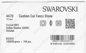 SWAROVSKI 4470 10MM CRYSTAL GOL.SHADOW factory pack