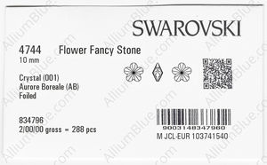 SWAROVSKI 4744 10MM CRYSTAL AB F factory pack