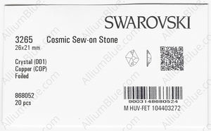 SWAROVSKI 3265 26X21MM CRYSTAL COPPER F factory pack