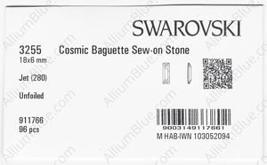 SWAROVSKI 3255 18X6MM JET factory pack