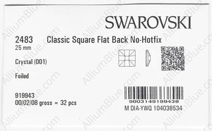 SWAROVSKI 2483 25MM CRYSTAL F factory pack