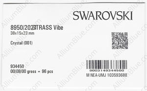 SWAROVSKI 8950 NR 202 138 CRYSTAL B factory pack