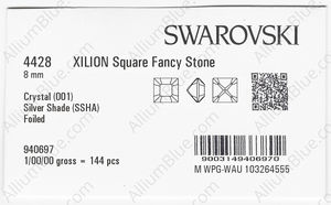SWAROVSKI 4428 8MM CRYSTAL SILVSHADE F factory pack