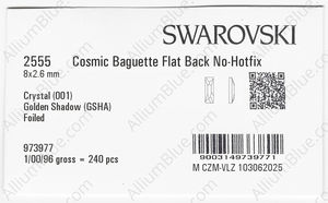 SWAROVSKI 2555 8X2.6MM CRYSTAL GOL.SHADOW F factory pack