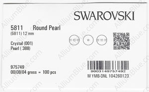 SWAROVSKI 5811 12MM CRYSTAL MAROON PEARL factory pack